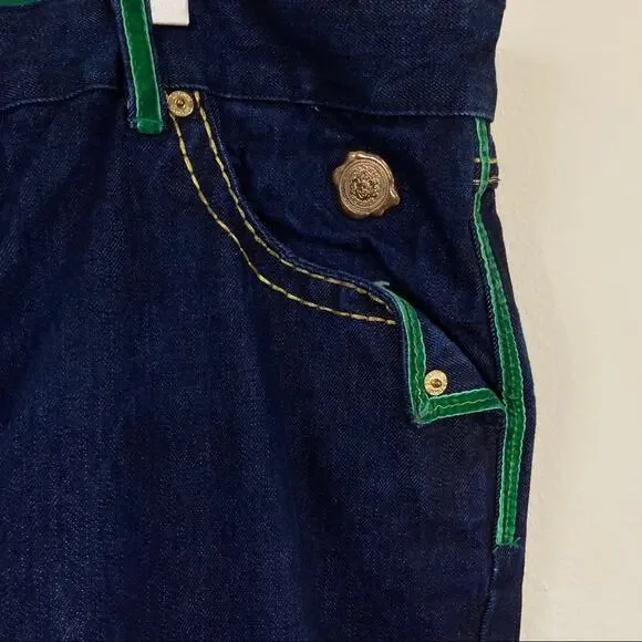 Crown Holder JeansVelvet Trimmed Sz 44